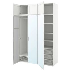 Dulap combinat Ikea Platsa 6 usi/oglinda 140x57x221 (Alb Straumen/Fonnes Alb)