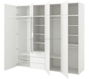 Шкаф комбинированный Ikea Platsa 8 дверей/3 ящика 240x57x221 (Белый Страумен/Саннидал Белый)