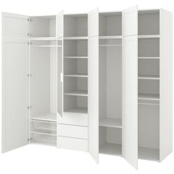 Dulap combinat Ikea Platsa 8 usi/3 sertare 240x57x221 (Alb Straumen/Sanidal Alb)