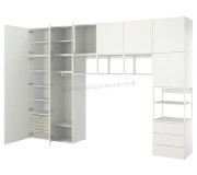 Dulap combinat Ikea Platsa 9 usi/3 sertare 360x42x241 (Alb/Fonnes Alb)