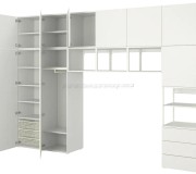 Dulap combinat Ikea Platsa 9 usi/3 sertare 360x42x241 (Alb/Fonnes Alb)