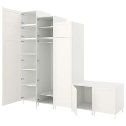 Dulap combinat Ikea Platsa 9 usi 300x57x271 (Alb Sannidal/Alb)