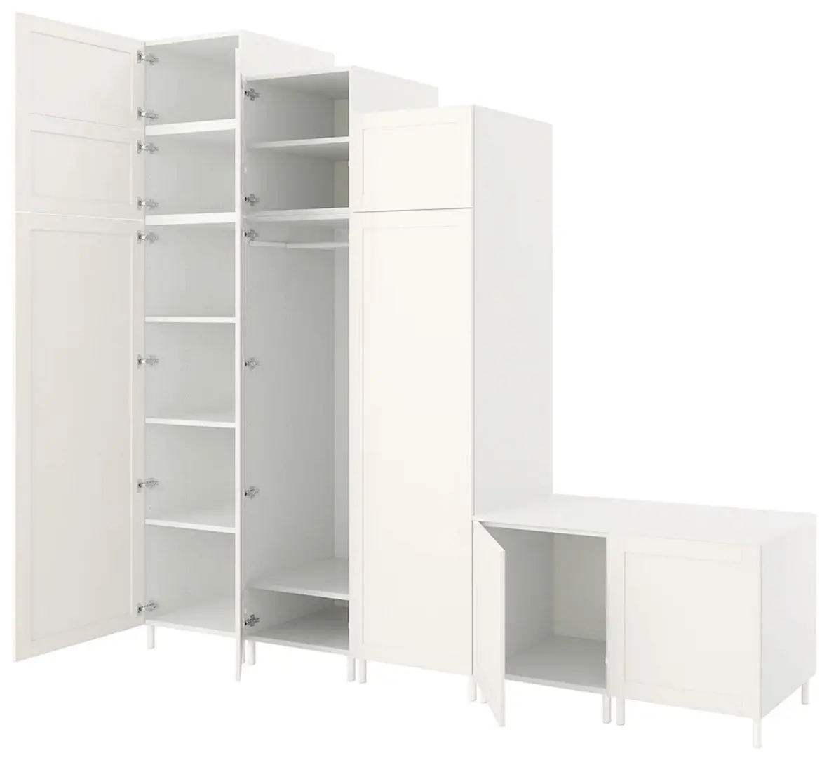 Dulap combinat Ikea Platsa 9 usi 300x57x271 (Alb Sannidal/Alb)
