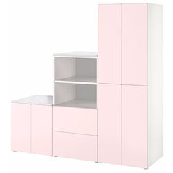 Шкаф комбинированный Ikea Smastad/Platsa 180x57x181 (Белый/Бледно-розовый)