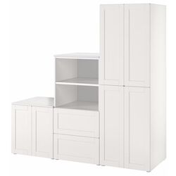 Dulap combinat Ikea Smastad/Platsa cu cadru 180x57x181 (Alb)
