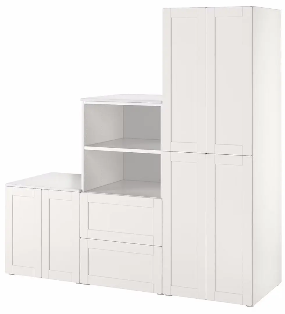 Dulap combinat Ikea Smastad/Platsa cu cadru 180x57x181 (Alb)