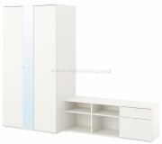 Dulap combinat Ikea Vihals cu banca 200x57x200 (Alb)