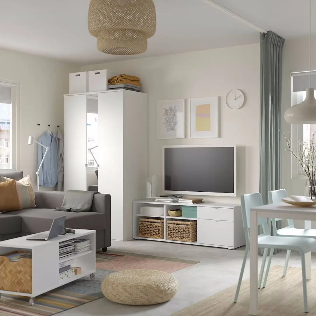 Dulap combinat Ikea Vihals cu banca 200x57x200 (Alb)