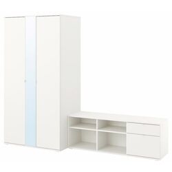 Dulap combinat Ikea Vihals cu banca 200x57x200 (Alb) Thumb
