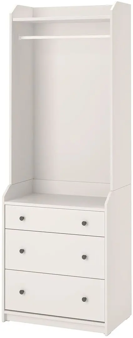 Шкаф открытый Ikea Hauga 3 ящика 70x199 (Белый)