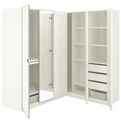 Dulap de colt Ikea Pax/Grimo/Vikedal 210x160x201 (Alb/Oglinda) Thumb