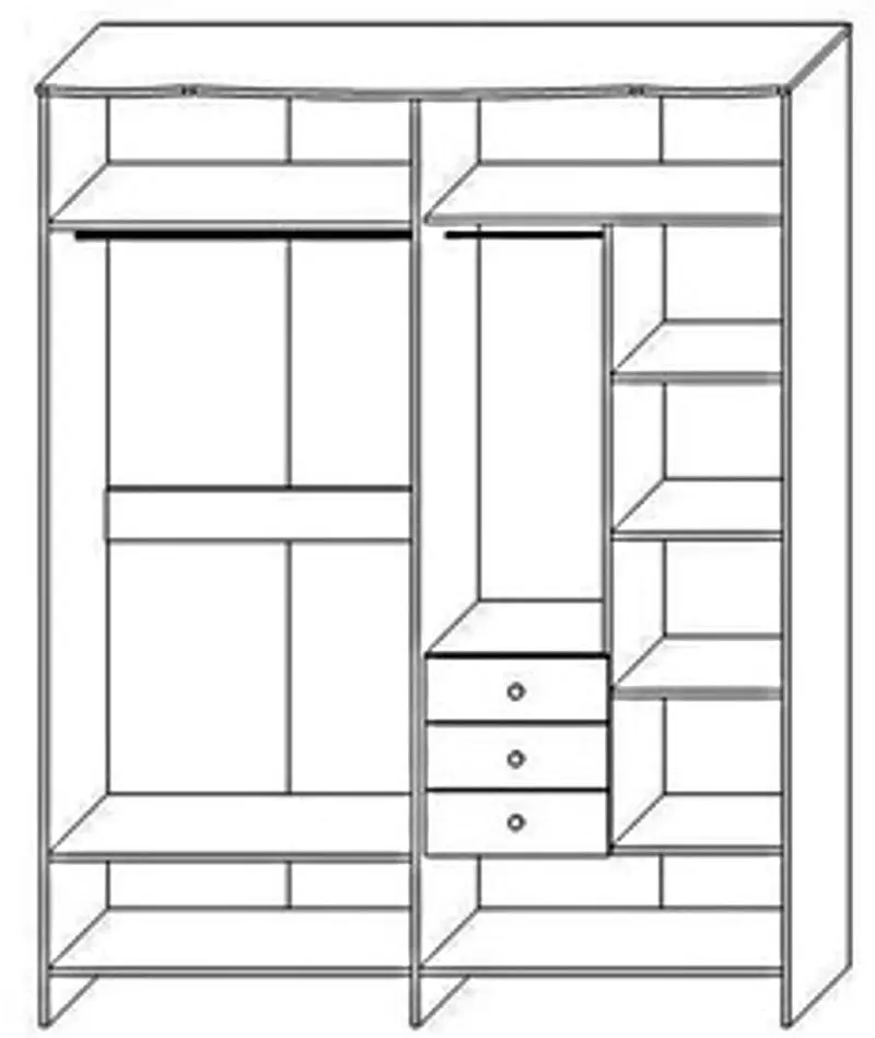 Dulap КМК 0363.6 Magiya 1 (Chamonix Oak Light/Nut Chocolate)