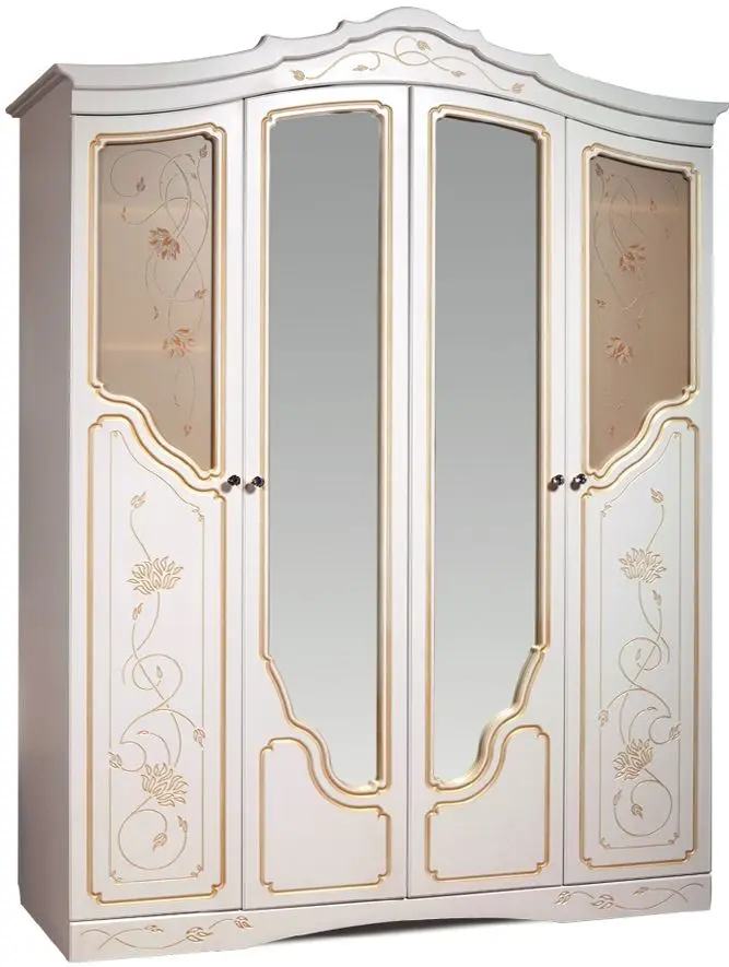 Dulap КМК 0434.1-01 Melani 1 4D (White/Gold)