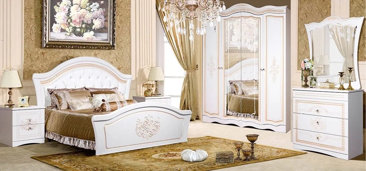 Dulap КМК 0523 Grafinya 4D (White Metallic/Gold)