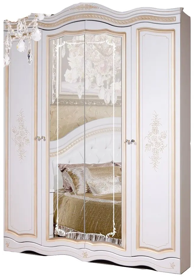 Dulap КМК 0523 Grafinya 4D (White Metallic/Gold)