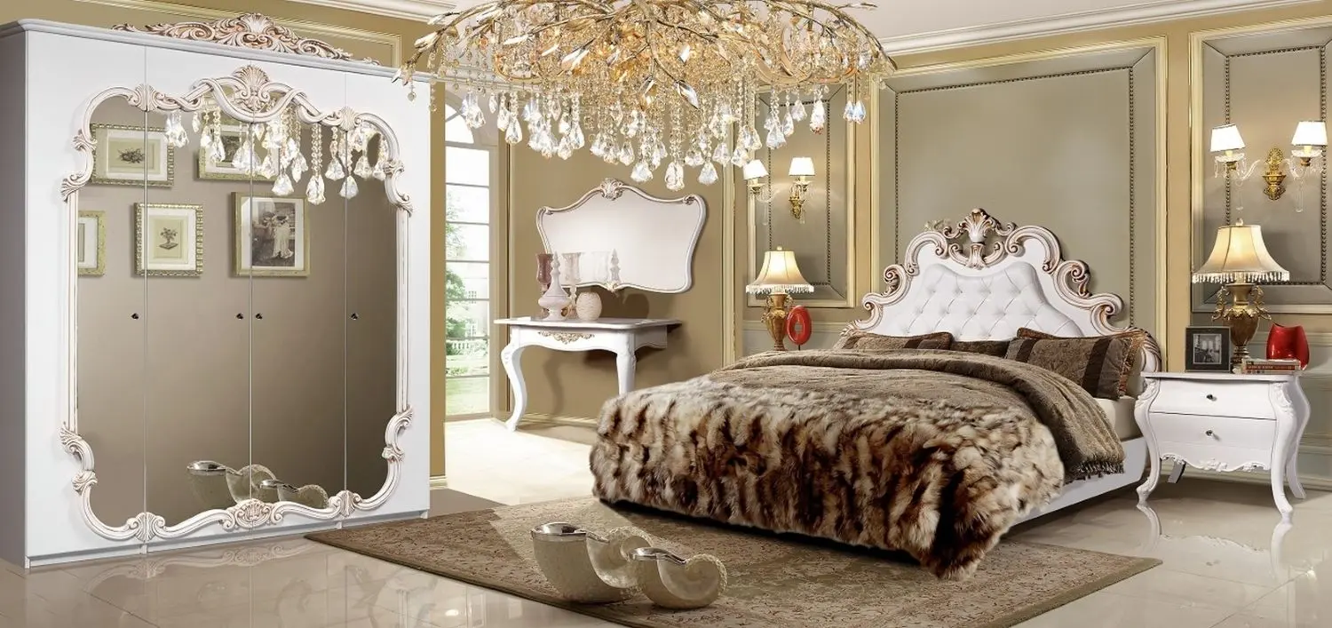 Шкаф КМК 0543.4-02 Розалия 2 4Д (Белый Жемчуг/Золото) - 3