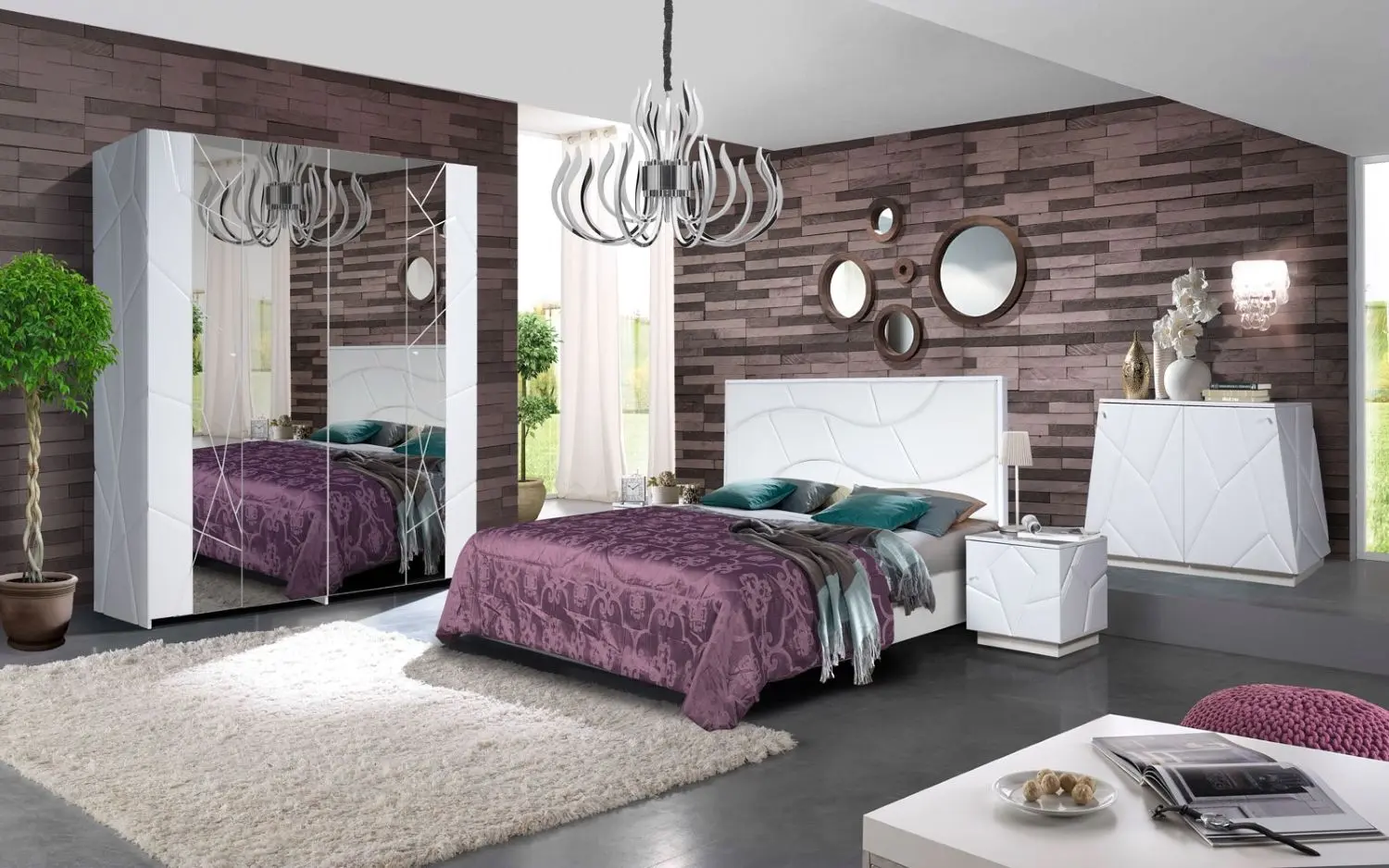 Dulap КМК 0674.14 Kenzo 4D (White/White Gloss)