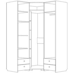 Dulap de colt КМК 0409 Magia (Light Chamonix Oak/Chocolate Nut) Thumb