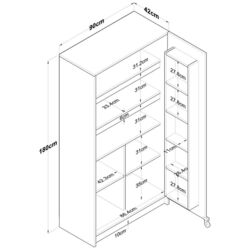 Dulap-camara cu roti Mirage Meble JE103 (White) Thumb