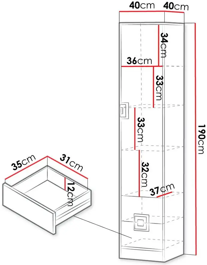 Penal Mirjan24 Niczi/Nico 5 (Light Oak/White)