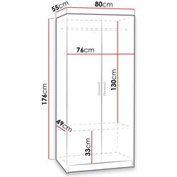 Dulap Mirjan24 Jeffery/Kera 2D (White) Thumb