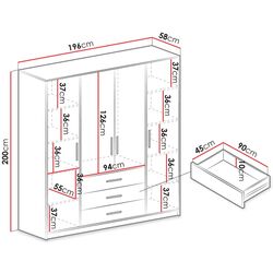 Dulap Mirjan24 Lily D4/Bali D4 (White) Thumb