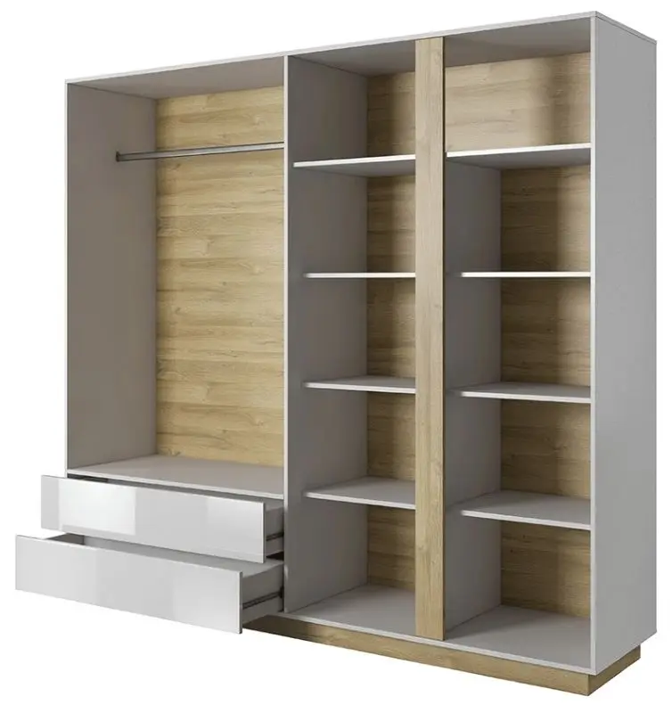 Dulap combinat Mobhaus City (White/Grandson Oak/White Gloss)