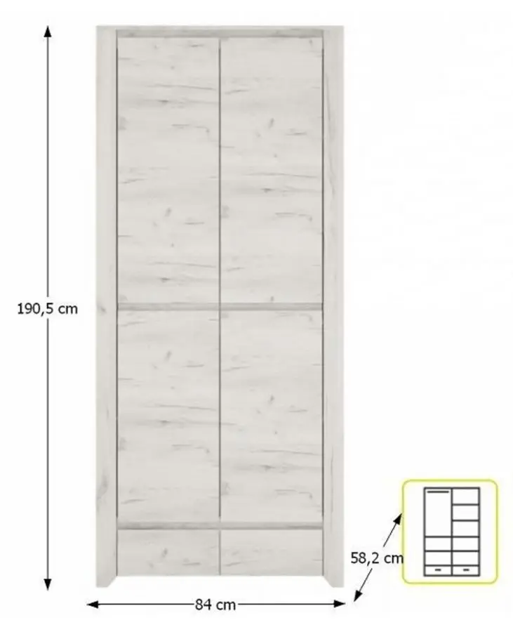 Шкаф Tempo Kondela Angel Typ 20 (Craft White) - 2