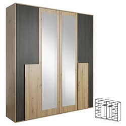 Шкаф Mobhaus Barfa 4D (Artisan Oak/Norwegian Black Pine) Thumb