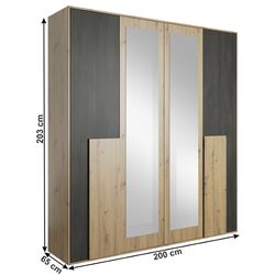 Шкаф Mobhaus Barfa 4D (Artisan Oak/Norwegian Black Pine) Thumb