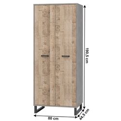 Dulap Tempo Kondela Baria 2D/80 (Sand Oak/Gray) Thumb