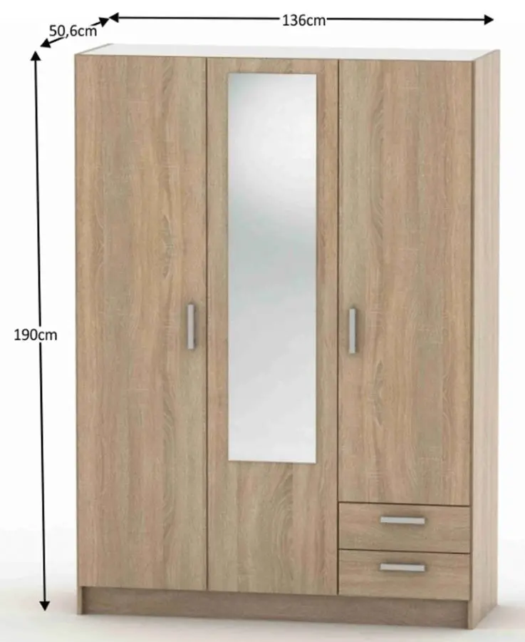 Шкаф Tempo Kondela Betty 7 BE07-001-00 (Sonoma Oak)