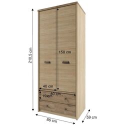 Шкаф Mobhaus Diaz 2D2S (Madura Oak/Wellington) Thumb