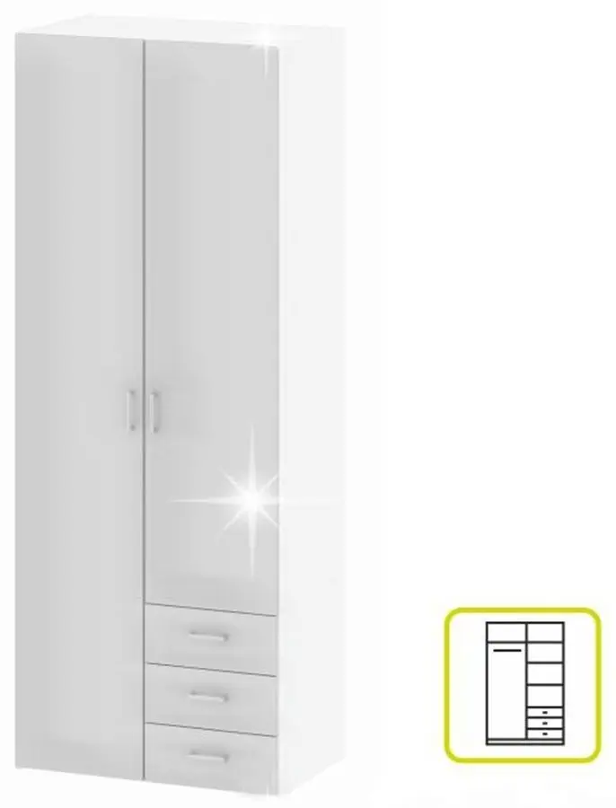 Dulap Mobhaus Gwen 70425 (White Extra High Gloss)