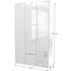 Шкаф Mobhaus Gwen 70427 (White Extra High Gloss) Thumb