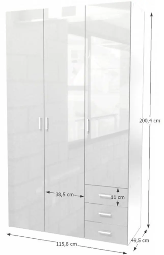 Шкаф Mobhaus Gwen 70427 (White Extra High Gloss)