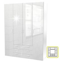 Шкаф Mobhaus Gwen 70429 (White Extra High Gloss) Thumb
