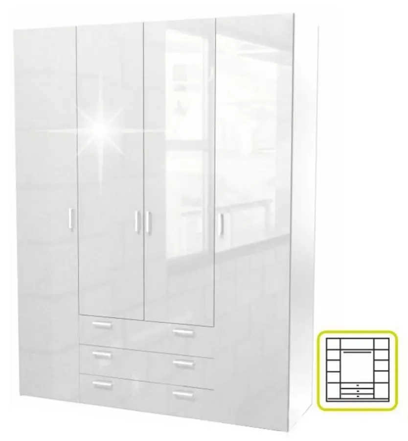 Шкаф Mobhaus Gwen 70429 (White Extra High Gloss)