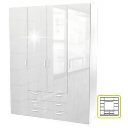Шкаф Mobhaus Gwen 70429 (White Extra High Gloss) Thumb