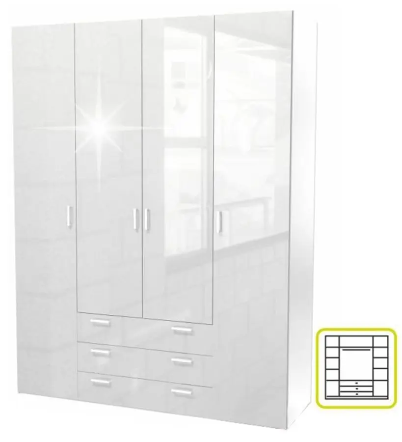 Шкаф Mobhaus Gwen 70429 (White Extra High Gloss)