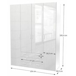 Шкаф Mobhaus Gwen 70429 (White Extra High Gloss) Thumb