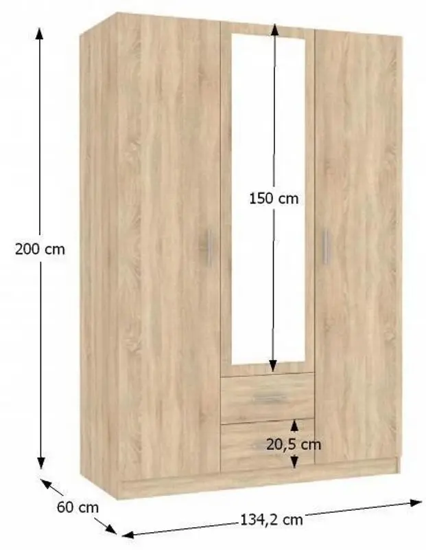 Dulap Mobhaus Invita cu oglinda (Sonoma Oak)