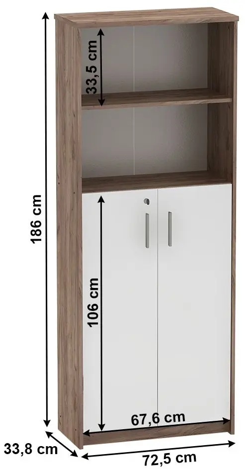 Etajera Mobhaus Johan 2 New 10 (Kraft Dunkel/White)