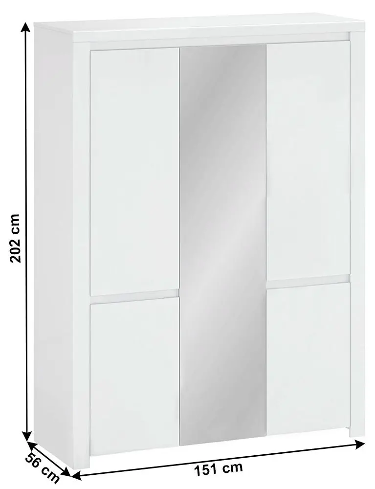 Dulap Mobhaus Lindy 5D (White Gloss)