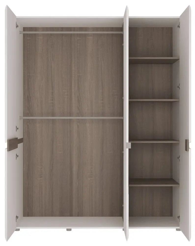 Vitrina Mobhaus Lynatet Typ 22 (White Extra High Gloss/Sonoma Oak Truffle Dark)