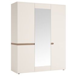 Vitrina Mobhaus Lynatet Typ 22 (White Extra High Gloss/Sonoma Oak Truffle Dark)