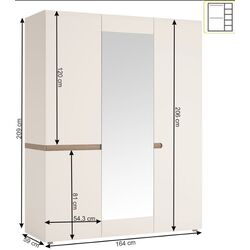 Vitrina Mobhaus Lynatet Typ 22 (White Extra High Gloss/Sonoma Oak Truffle Dark) Thumb