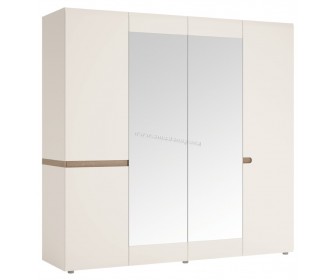 Шкаф Mobhaus Lynatet Typ 23 (White Extra High Gloss/Sonoma Oak Truffle Dark)