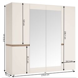 Dulap Mobhaus Lynatet Typ 23 (White Extra High Gloss/Sonoma Oak Truffle Dark) Thumb