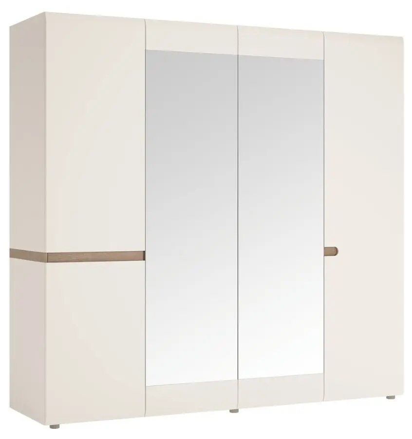 Dulap Mobhaus Lynatet Typ 23 (White Extra High Gloss/Sonoma Oak Truffle Dark)